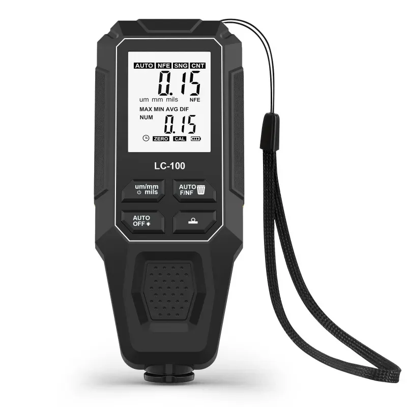 High Precision Dry Film Coating Thickness Gauge, Anti-slip Paint Layer Thickness Tester for Car Paint Inspection