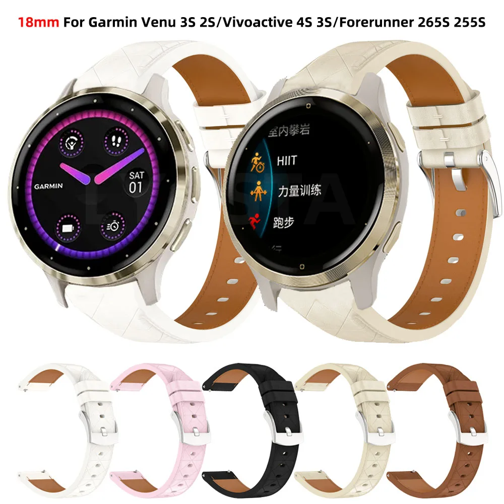 สายนาฬิกาขนาด 18 มม. 20 มม. ใช้ได้กับ Garmin Venu 3S/2S 2 Plus sq2 Vivoactive 6 5 3 4S Forerunner 165 245 265S/255S สายสำหรับผู้หญิง