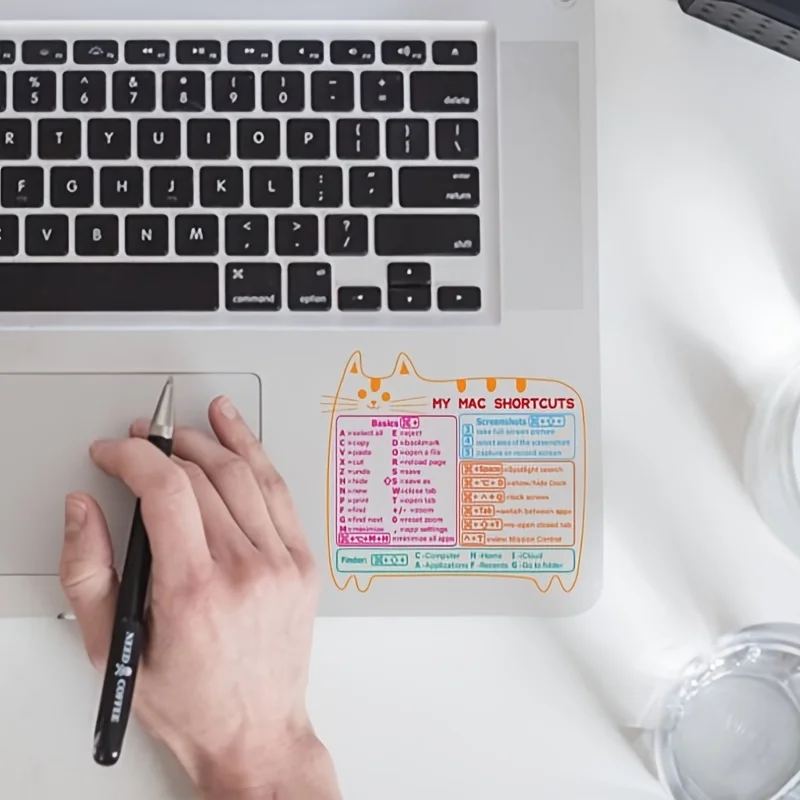 

1pc PVC Keyboard Shortcuts Reference Sticker - Simplify Excel Tasks with Essential Hotkeys - Compatible with Apple MacBook and P