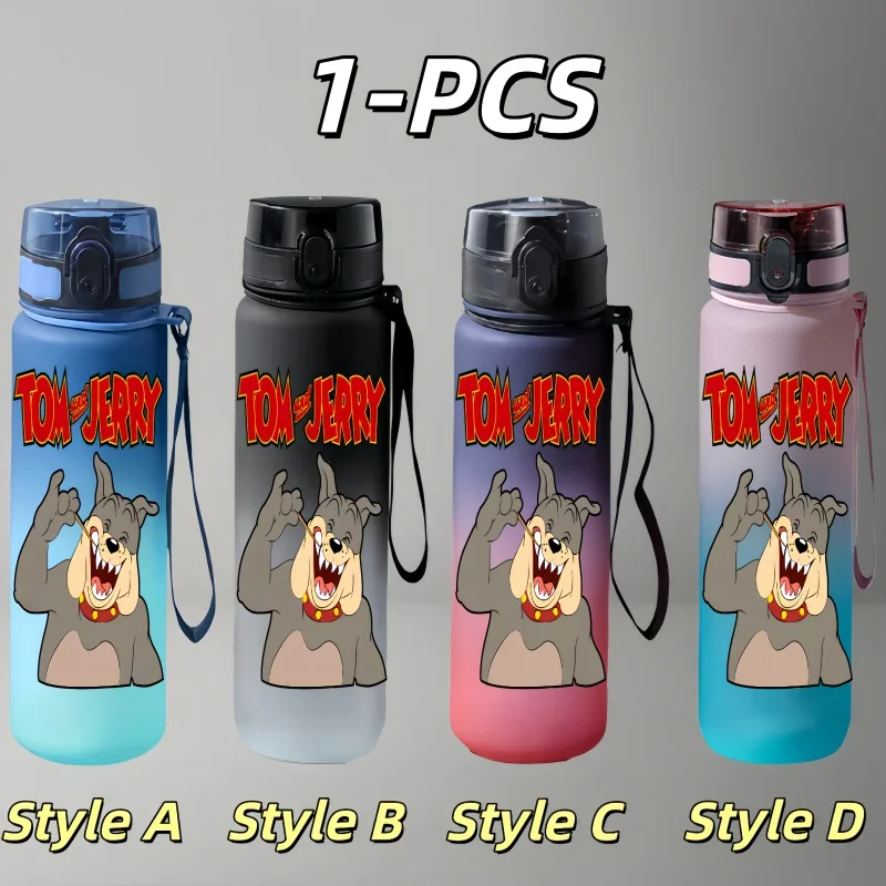 زجاجة مياه توم آند جيري مقاومة للتسرب في الهواء الطلق مع شخصيات كرتونية - زجاجة مياه رياضية ذات سعة كبيرة للأولاد والبنات #3
