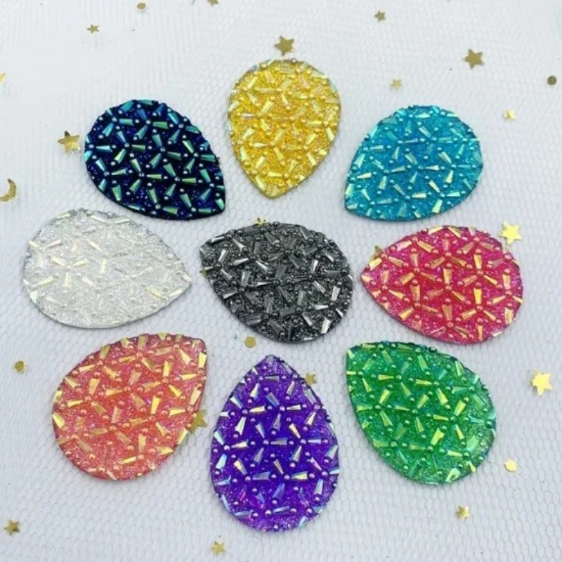 

10 new large droplet shaped rhinestone scrapbook earrings pendant DIY jewelry making decorative accessories