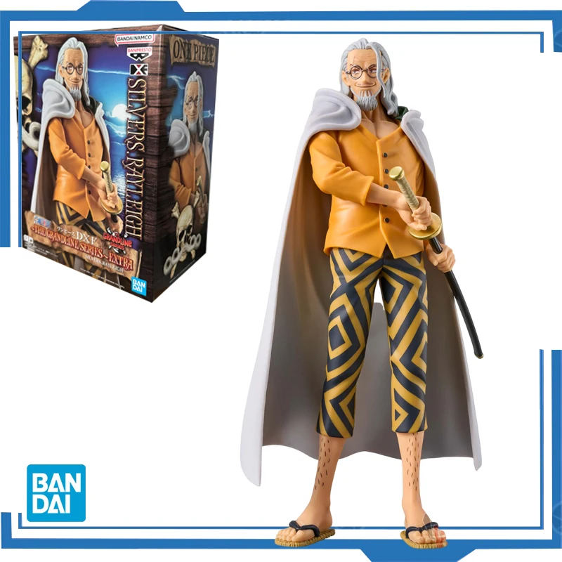 Bandai Original Banpresto Anime One Piece DXF Great Route Series Silvers Rayleigh PVC Action Figure Collectible Model Toys