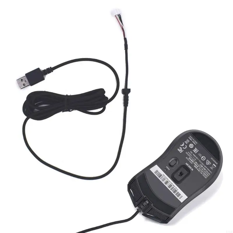 Y4ue para Gaming Computer Ratón Piezas repuesto cable USB Cable ratón trenzado Durable Nylon