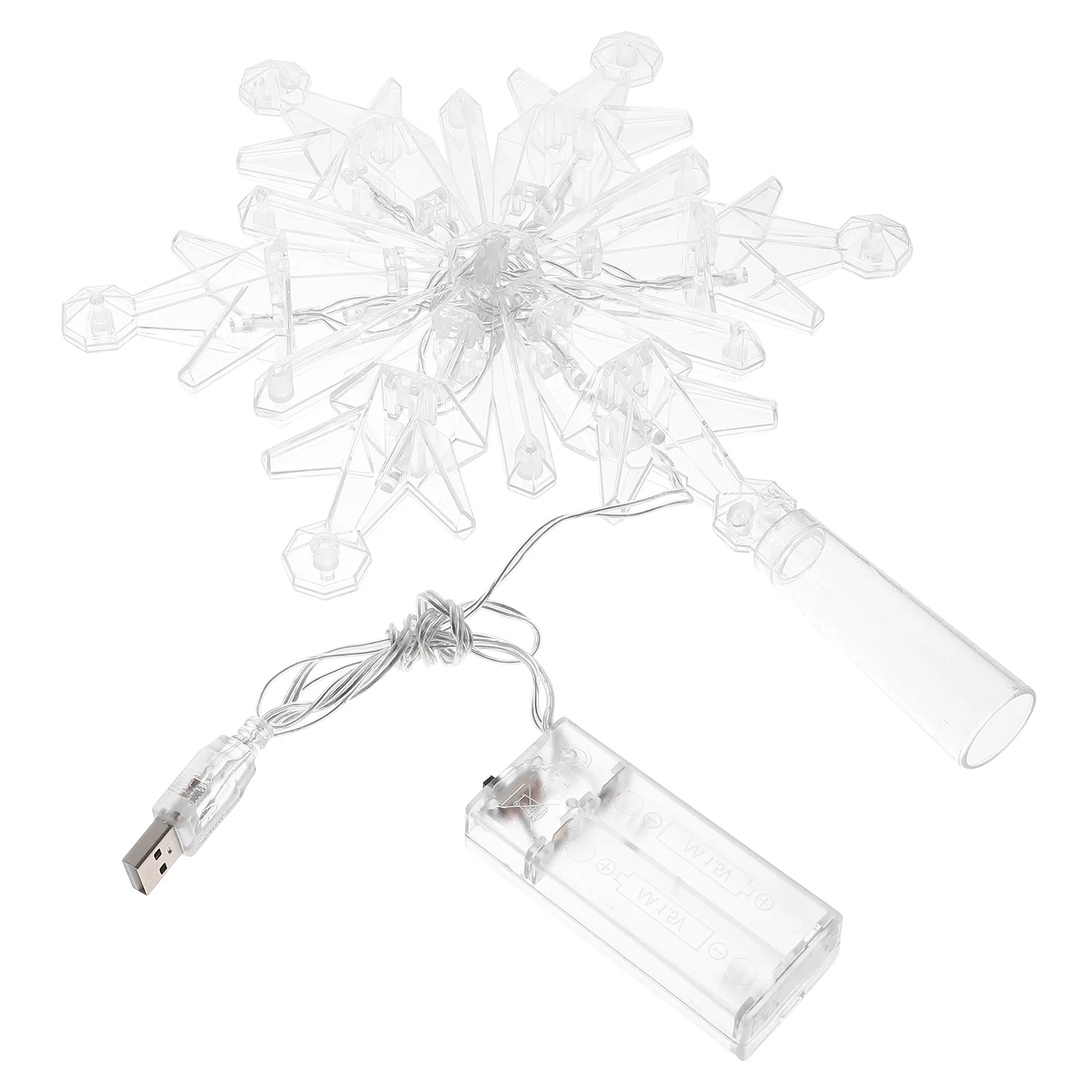 

Christmas Tree Topper Plastic LED Xmas Treetop Snowflake Ornament Decorative Lighting Christmas Party Supplies Tree Decoration