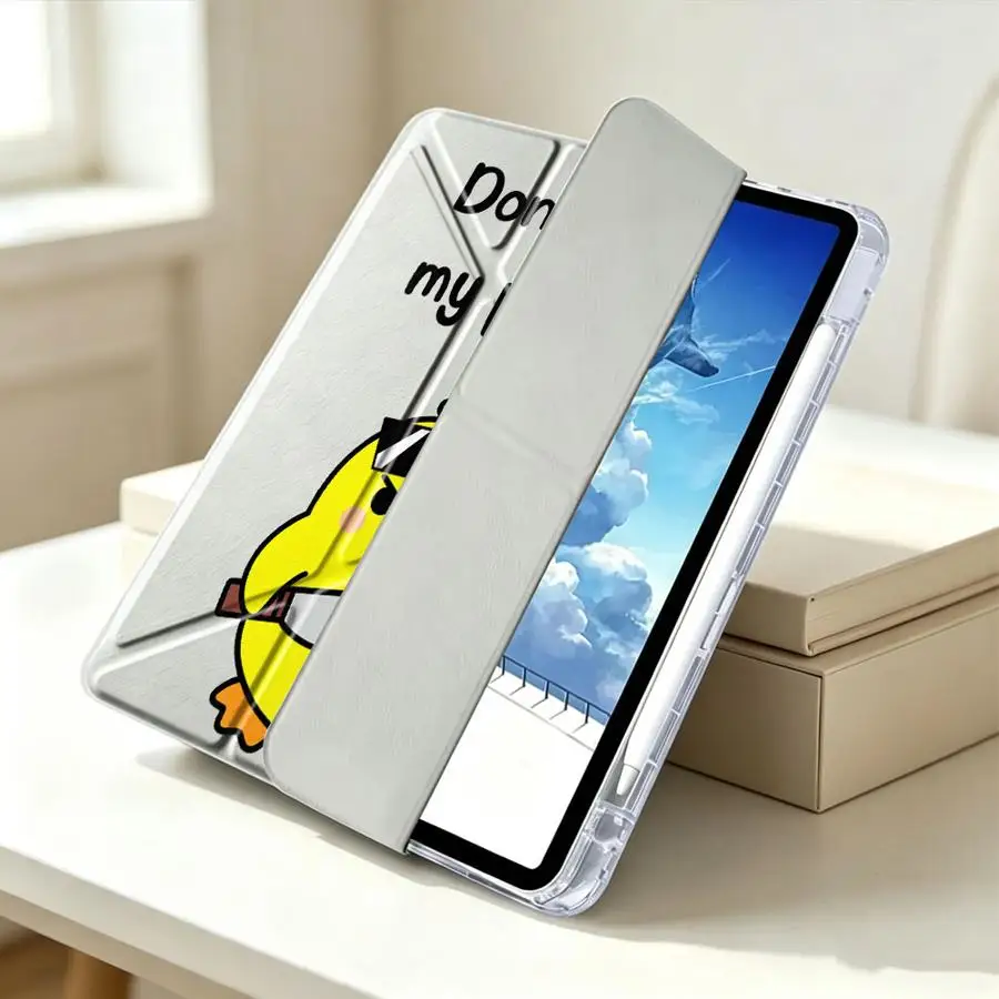 Etui na tablet z uchwytem na rysik do iPad 10. generacji 9. Air 8 M2 M3 3 11. Mini 7 6 5 Pro 13 2025 2026 12. z motywem uroczej kaczki — zdjęcie produktu 6