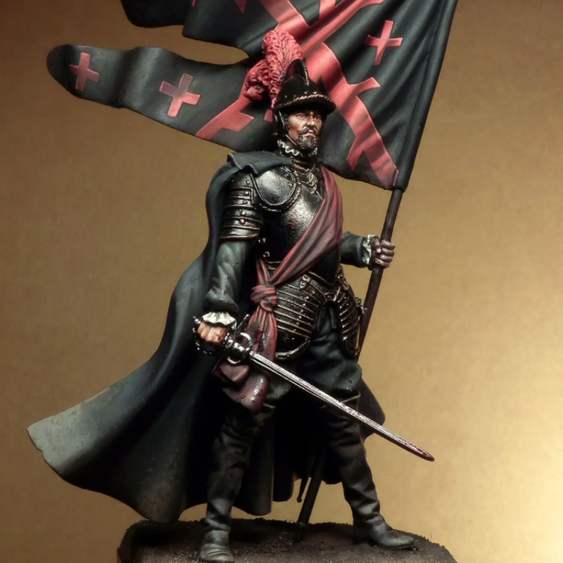 

1/24 Scale Resin Figure Assembled Model Kit Ancient Officer Captain XVI Cen Military Miniature Toy Unassembled and Unpainted