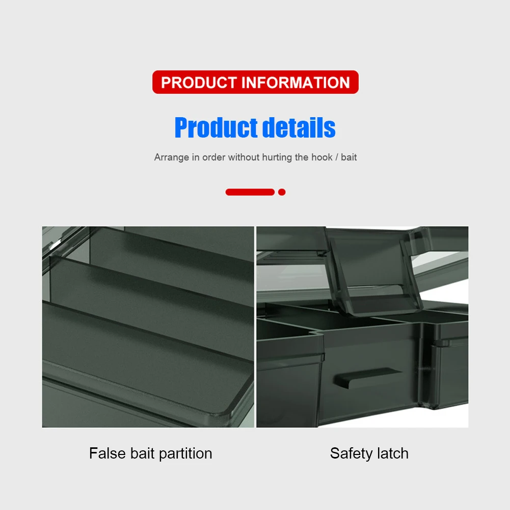 กล่องเก็บอุปกรณ์ตกปลา 5 ช่อง กล่องใส่เหยื่อตกปลาขนาดใหญ่ กล่องเก็บอุปกรณ์ตกปลาอเนกประสงค์ อุปกรณ์ตกปลา