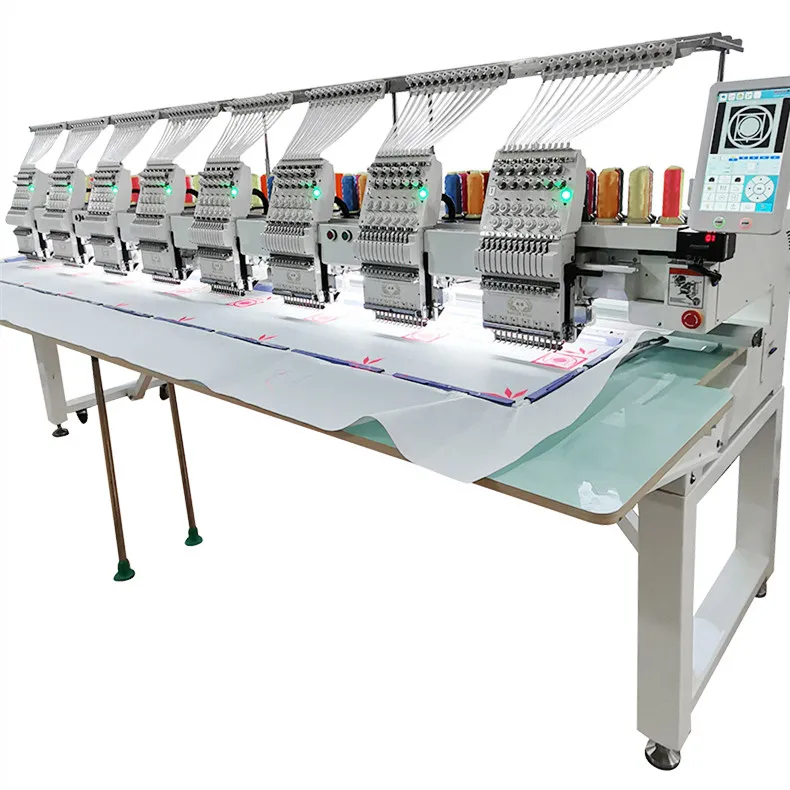 Ten Heads 12/15 Needles Computerized Flat Embroidery Machine for Hats Sewing Embroidery Machine 400x450mm Industrial