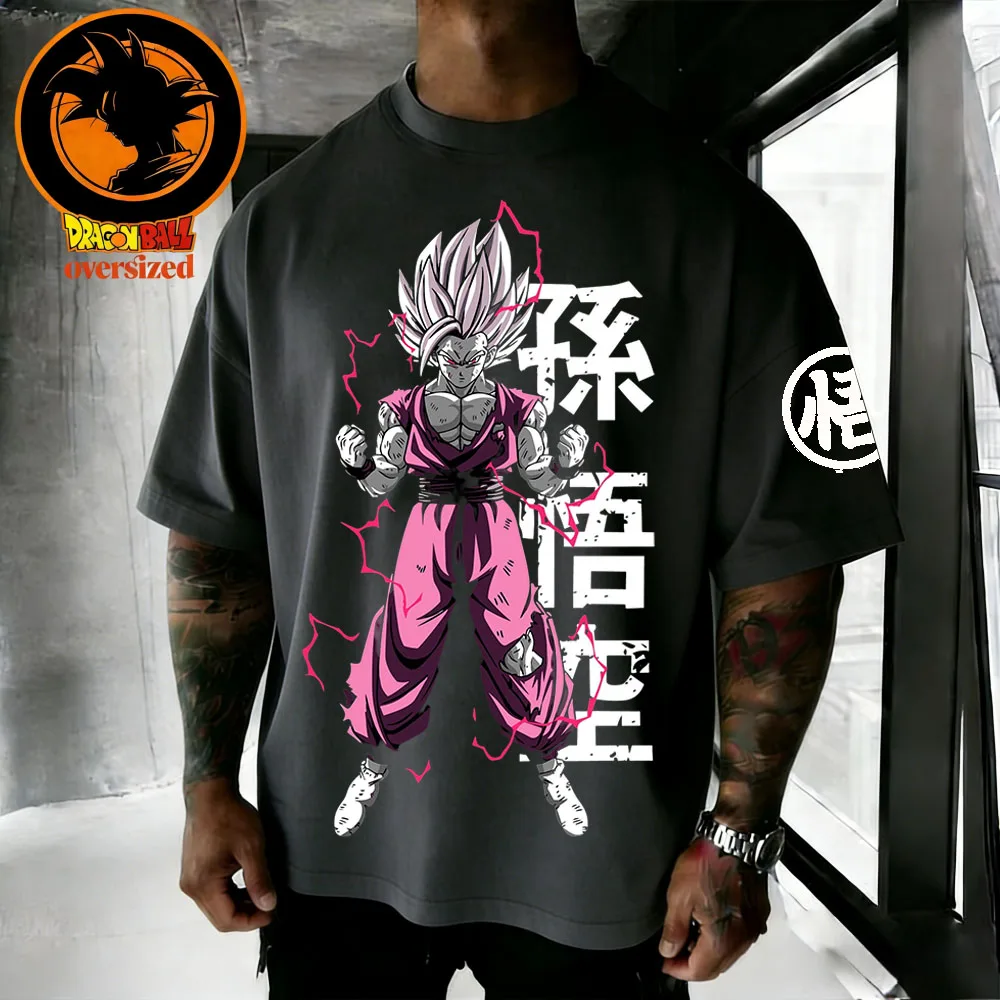 2026 Sommer Dragon Ball Retro Hochwertiges Baumwoll-Herren-T-Shirt Übergroßes Son Goku Bedrucktes Unisex Kinder-Freizeithemd