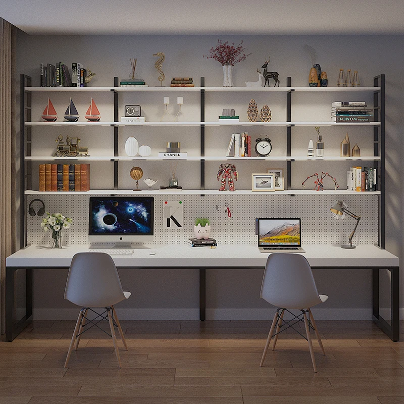 

Hole board computer desk household desk bookshelf integrated table bedroom junior high school student study table high school wr