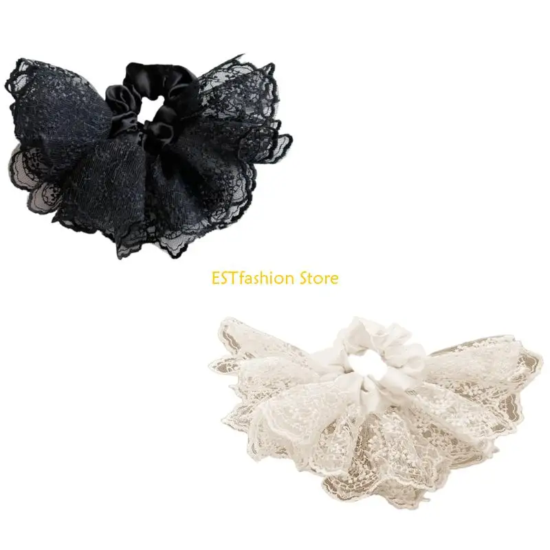 

Y5GC Elegant Lace Ponytail Holder Ballet Skirt Design Stretch Ribbon Hair Accessory
