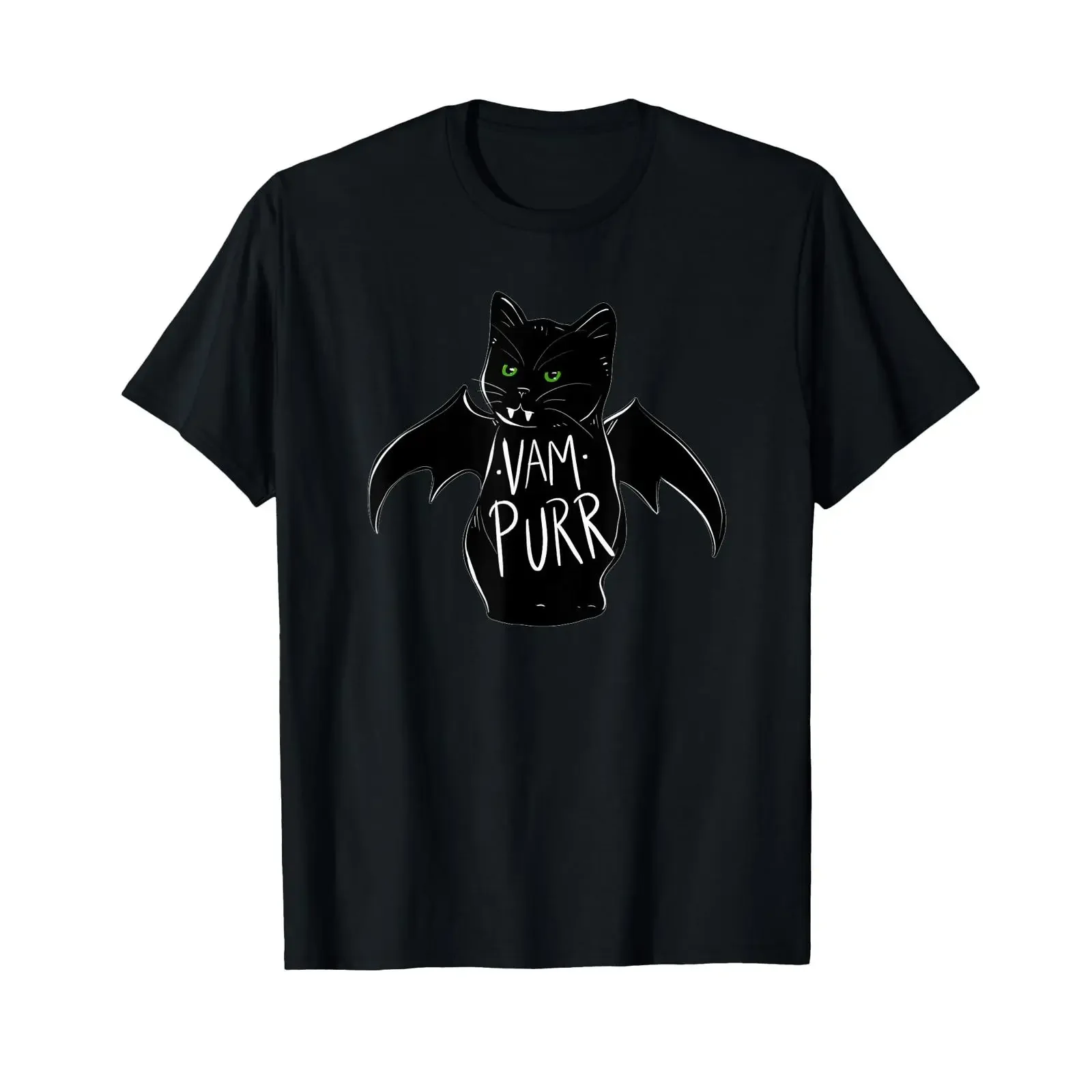 Vampurr Stay Spooky Cute Cat Funny Black Halloween T Shirt vintage Washed Versatile designer clothes homme graphic Slightly