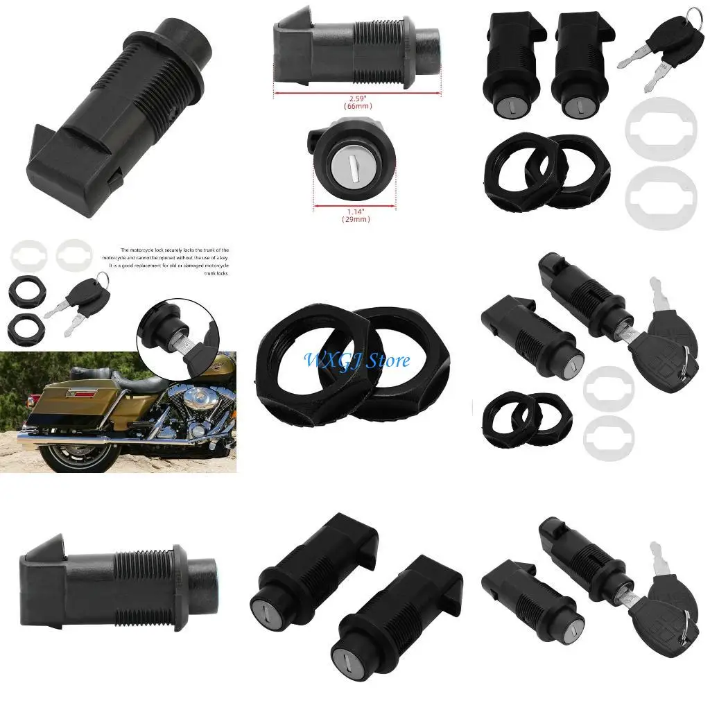 37JE Motorcycle Lock Sets Hard Saddlebag Lock Universal for Motorbike Saddlebag