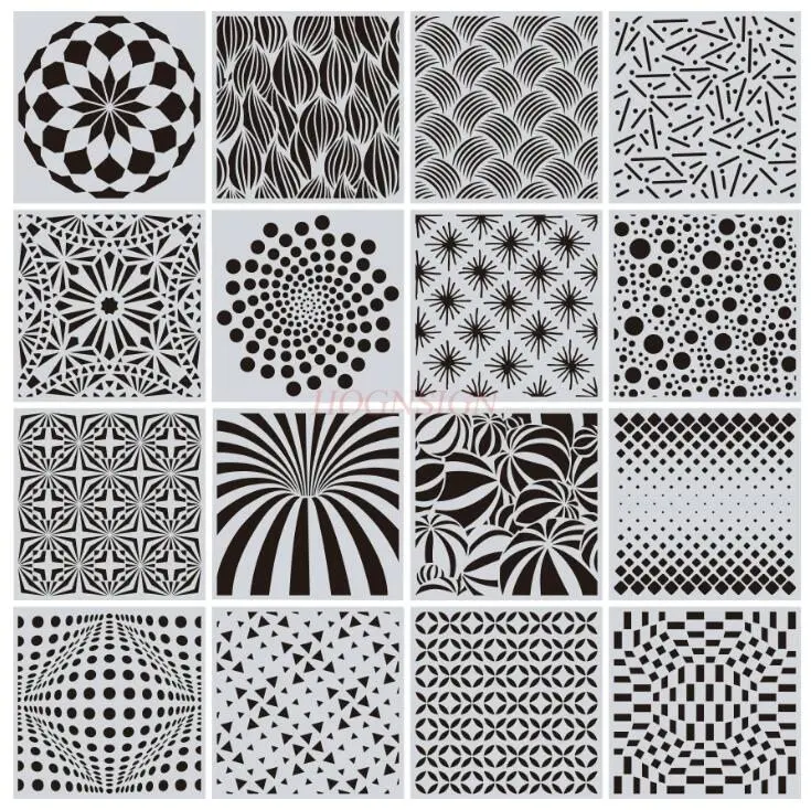1pcs DIY geometric template Mandala graphic template ceramic tile spray painting irregular hollow out