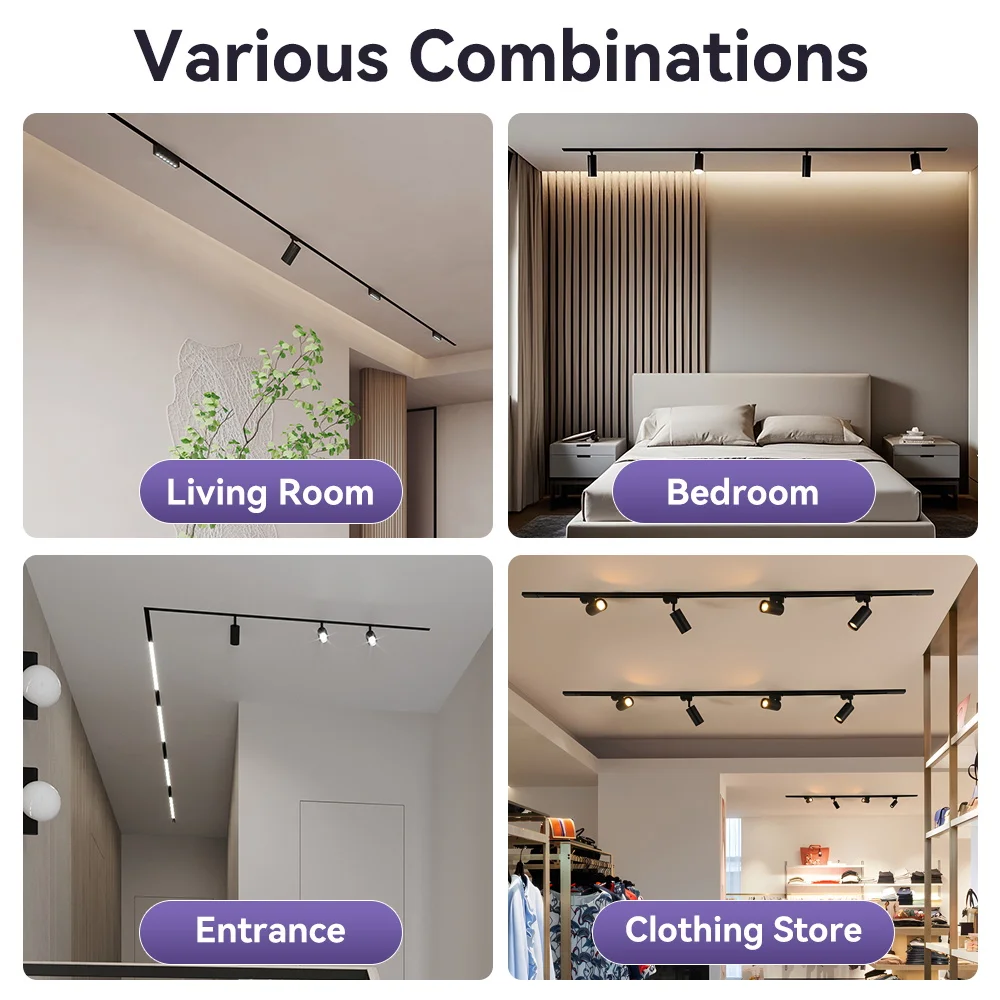 COB Schienenlicht Led Schiene Deckenleuchte für Wohnzimmer Küche Linie Scheinwerfer 12W 20W 40W Spot Led Deckenleuchte 220V – Detail 7