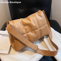 MOODS Quilted Crossbody Bags For Women Embroidery Thread Padded Big Capacity Shopper Shoulder Tote 2023 Luxury Designer Handbags