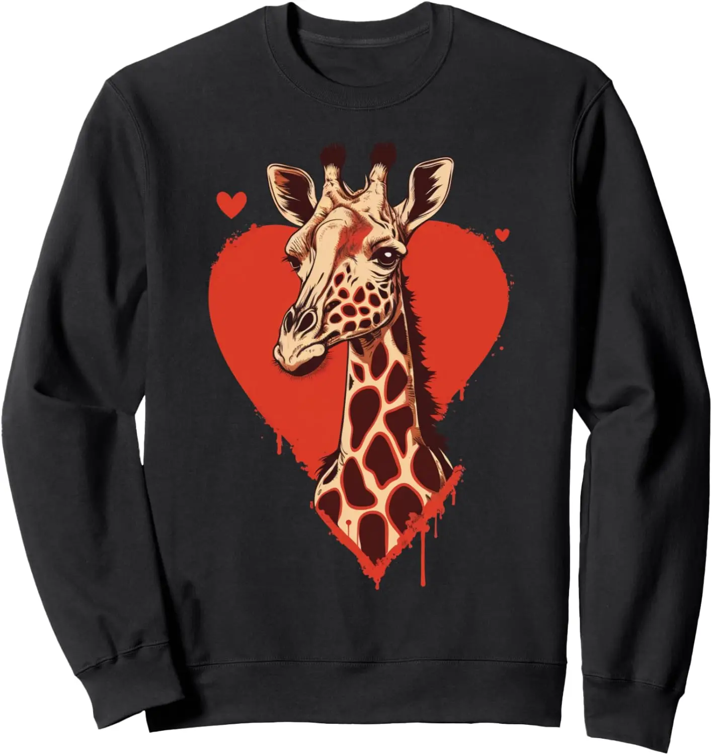 Giraffe Love Heart for Valentines Day on Giraffe Lover Sweatshirt