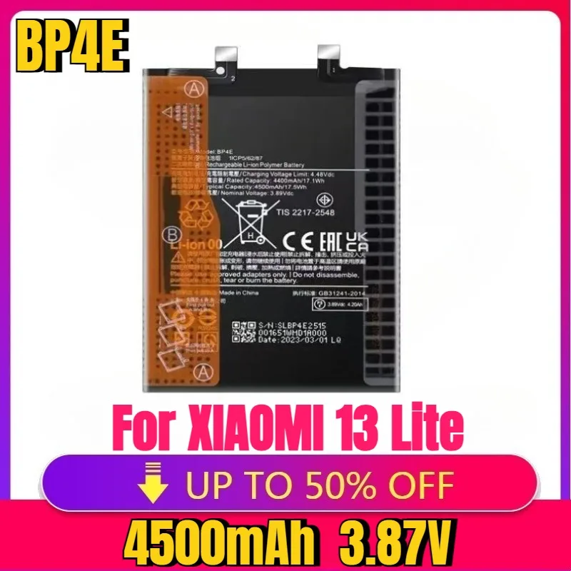 

New High quality replaceable Replacement Battery BP4E For XIAOMI 13 Lite Mi 13 Lite Battery +Tools