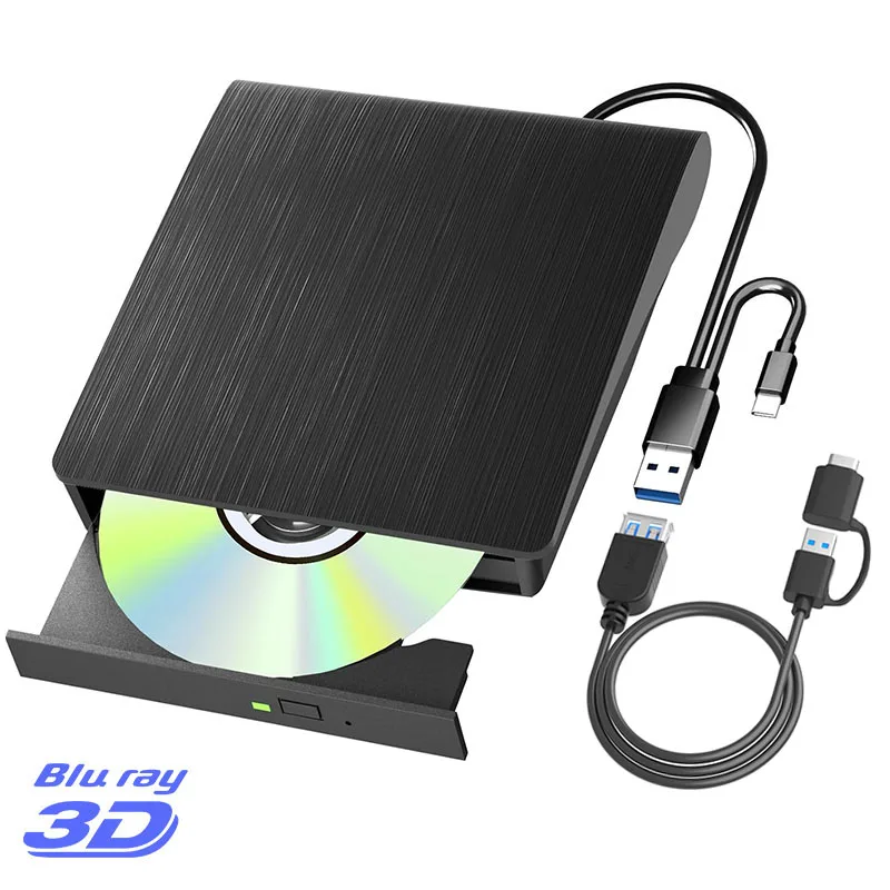 Graveur de CD externe Blu ray avec câble d'extension USB3.0 lecteur BD/CD/DVD-RW Portable lecteur d'écriture pour ordinateur Portable Windows