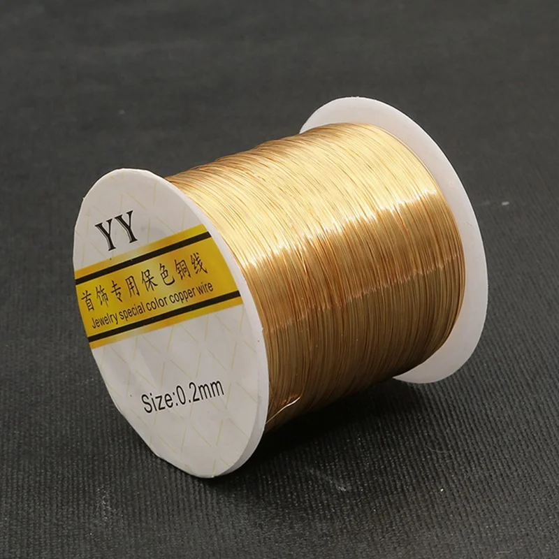 1Roll Gold/Silver Color 0.2mm/0.3mm/0.4mm/0.5mm/0.6mm/0.8mm/1.0mm Soft Metal Copper Beading Wire For Jewelry Making DIY Crafts