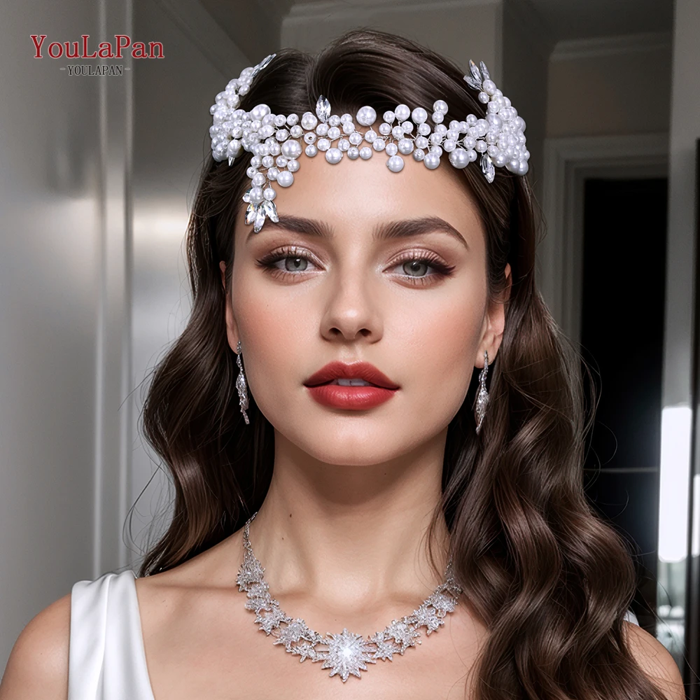 YouLaPan Perle Hochzeit Haarband Strass Tiaras Braut Haar Schmuck Zubehör Mode Frauen Bankett Haar Ornament HP186