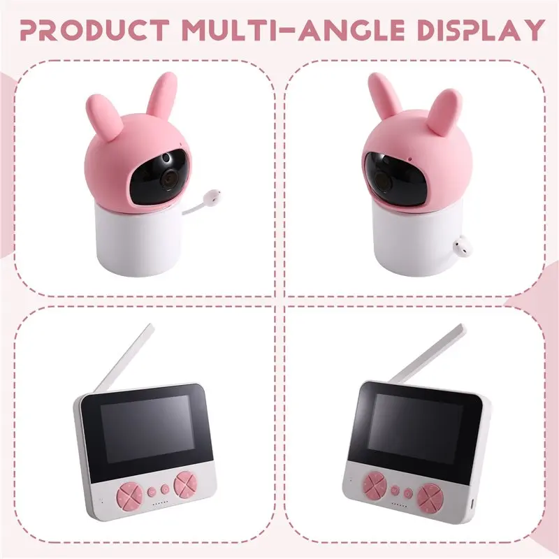 

ALIM-Temperature Monitoring Baby Monitor 5" 2.4G Connection With Night Vision, Scheduled Feeding Alert System Camera EU EU Plug