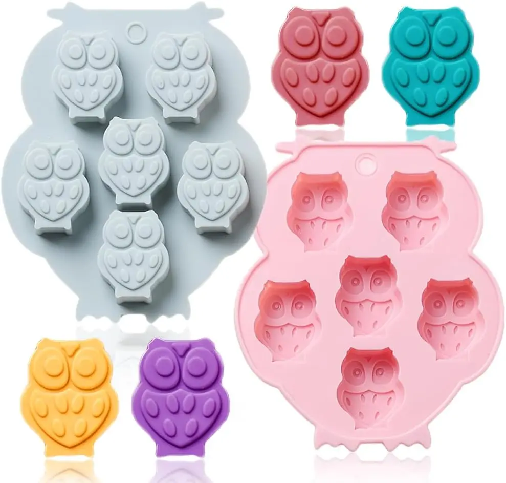 

Mini Chocolate Mold Owl Shape Silicone Mold for Candy Gummy Jello Ice Cube Crayon Melt Biscuits Cake Decoration Accessories