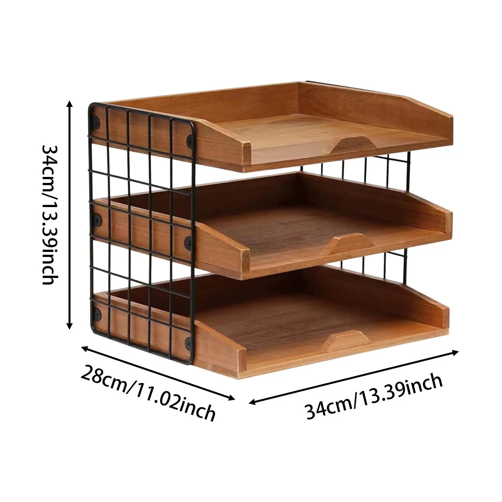 Деревянный держатель для лотка, прочная полка, сортировщик, канцелярские товары, 3-х уровневый органайзер для бумажного лотка для домашнего офиса, почта, всякая всячина, документ