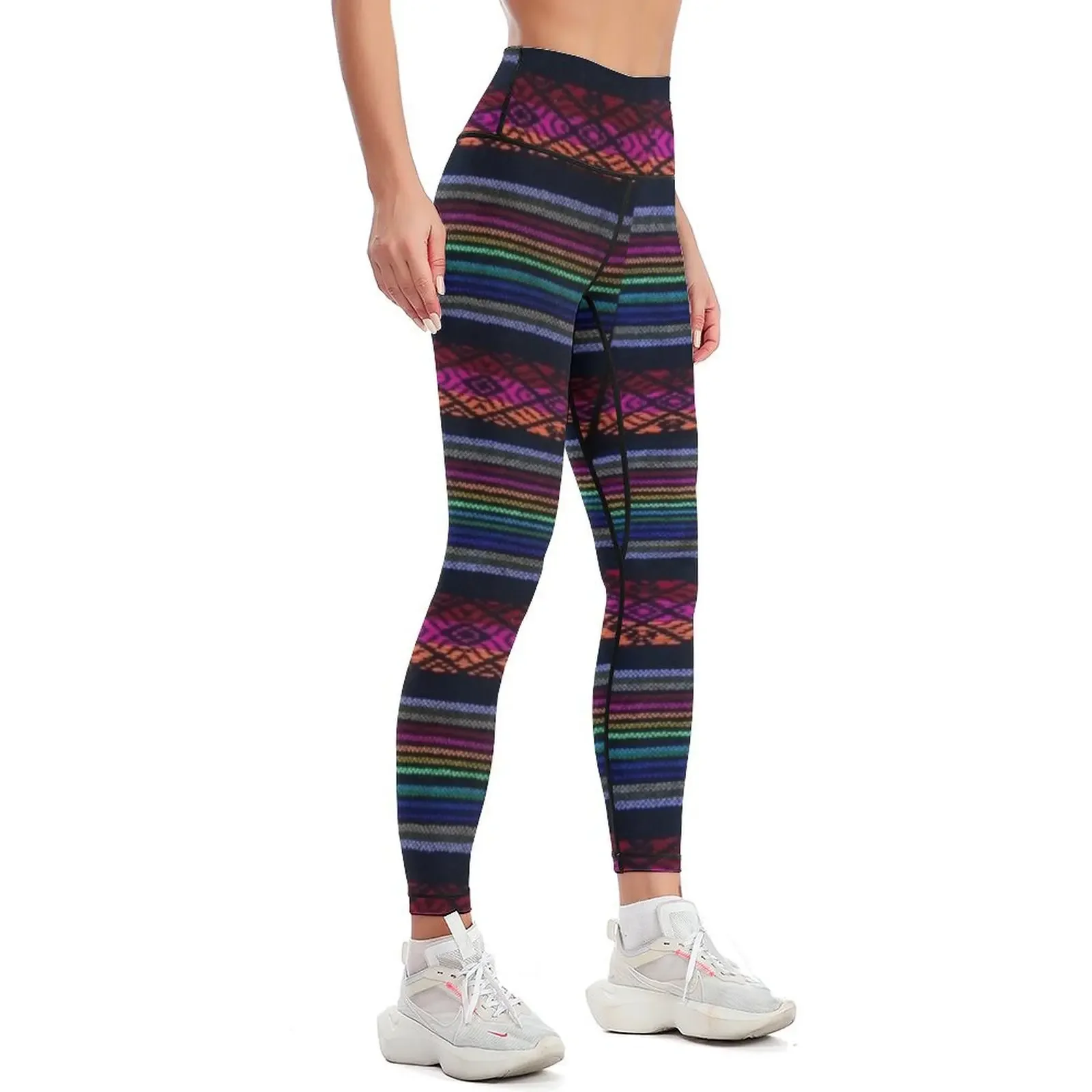 Mexican Colorful Textiles Leggings high waist Women's tights Womens Leggings