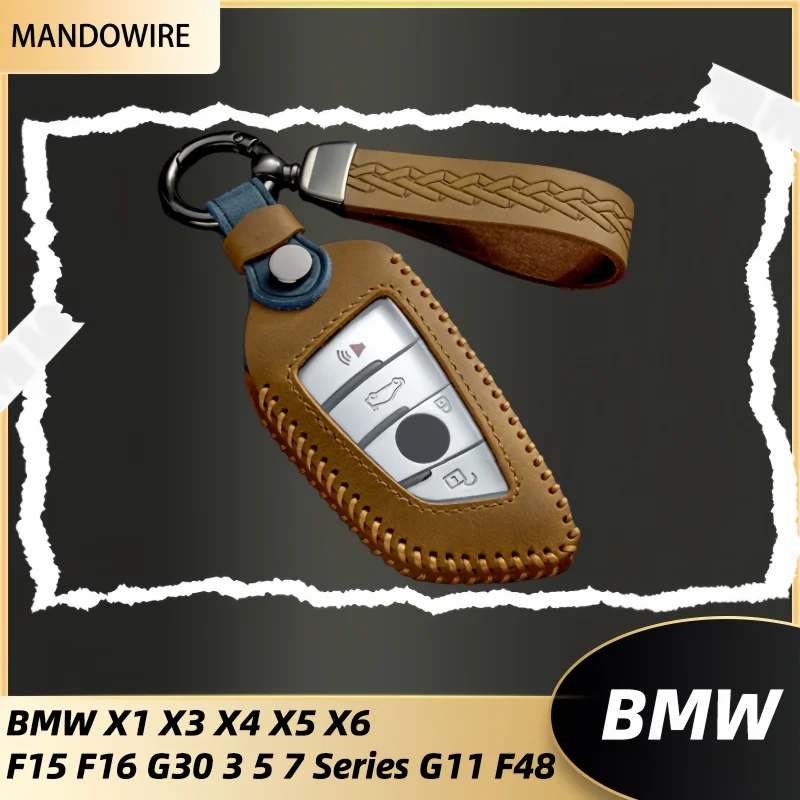 

Leather Car Remote Key Cover For BMW 1 2 3 4 5 6 7 Series X1 X3 X4 X5 X6 F36 F25 F26 F30 F34 F10 F07 F20 Z10 G30 F15 F16