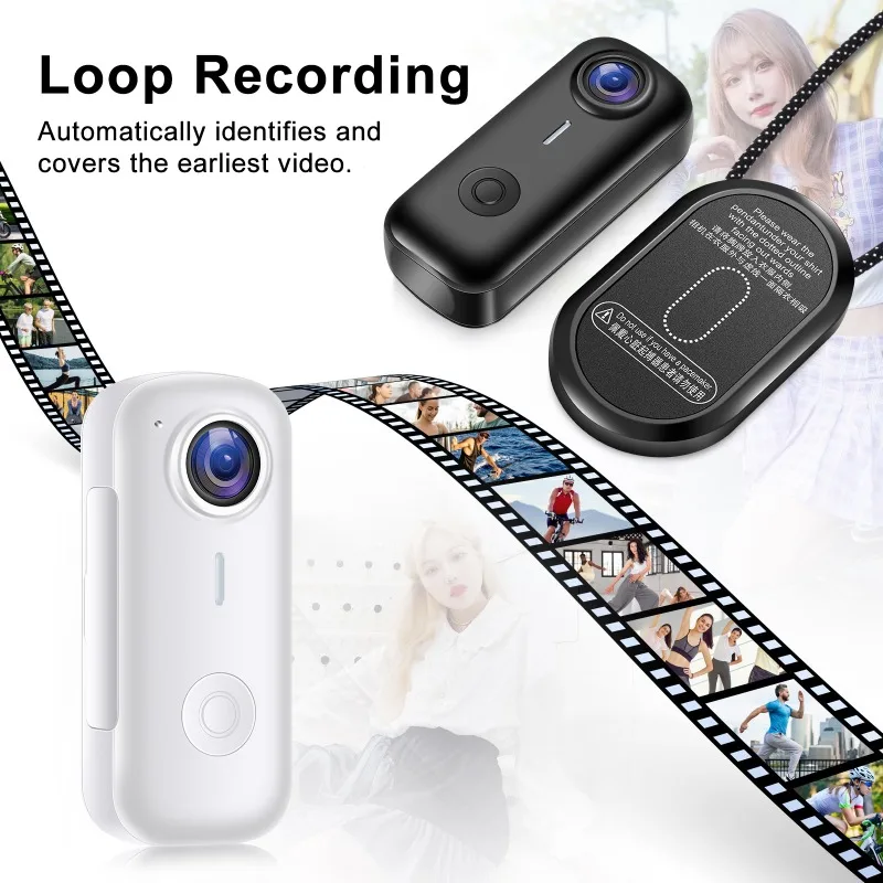 2K Mini Magnetic Thumb Cycling Camera with Waterproof Shell WiFi 120 Wide Angle Smart Anti Shake Bike Motorcycle Cam for Casual