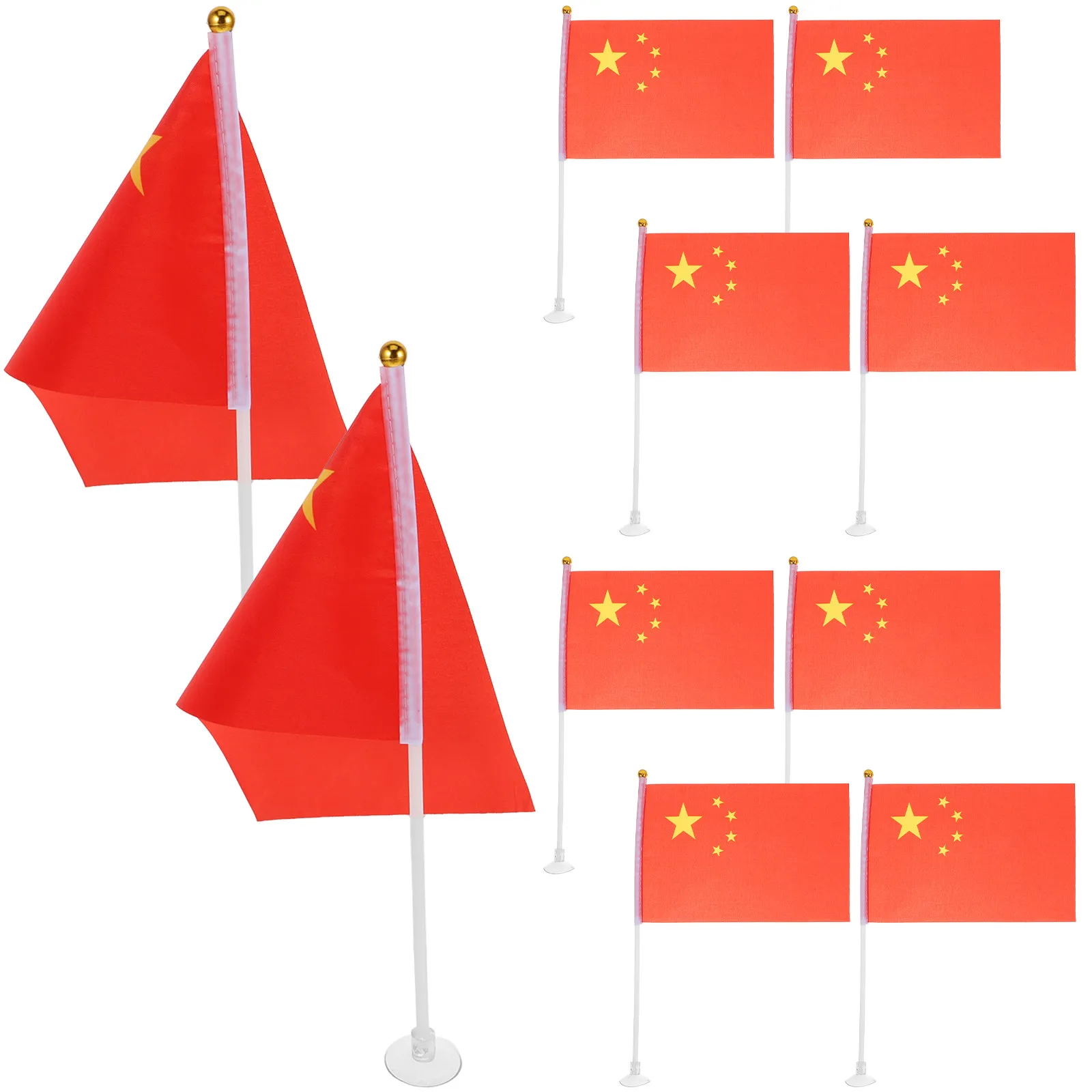 15Pcs Plastic Suction Car Flagpoles White Portable Flagpole Set Stable Window Flag Fittings Replacement Mountings for Vehicle