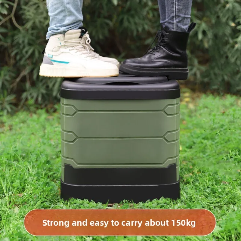 Foldable Mobile Toilet Set With Tent And Solidifier Odor Proof Design For Outdoor Activities