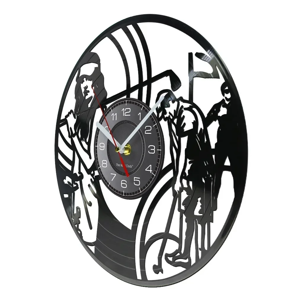 Golf Sports Art Vinyl Record Wall Clock Golf Sports Club Decoration Wall Watch Golf Enthusiasts Home Wall Decoration Gift