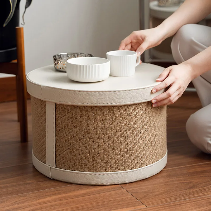 Light Luxury Storage Box Handmade Multi-purpose Storage Boxes Side Table Large Rattan Box for Living Room Bedroom Home Decor