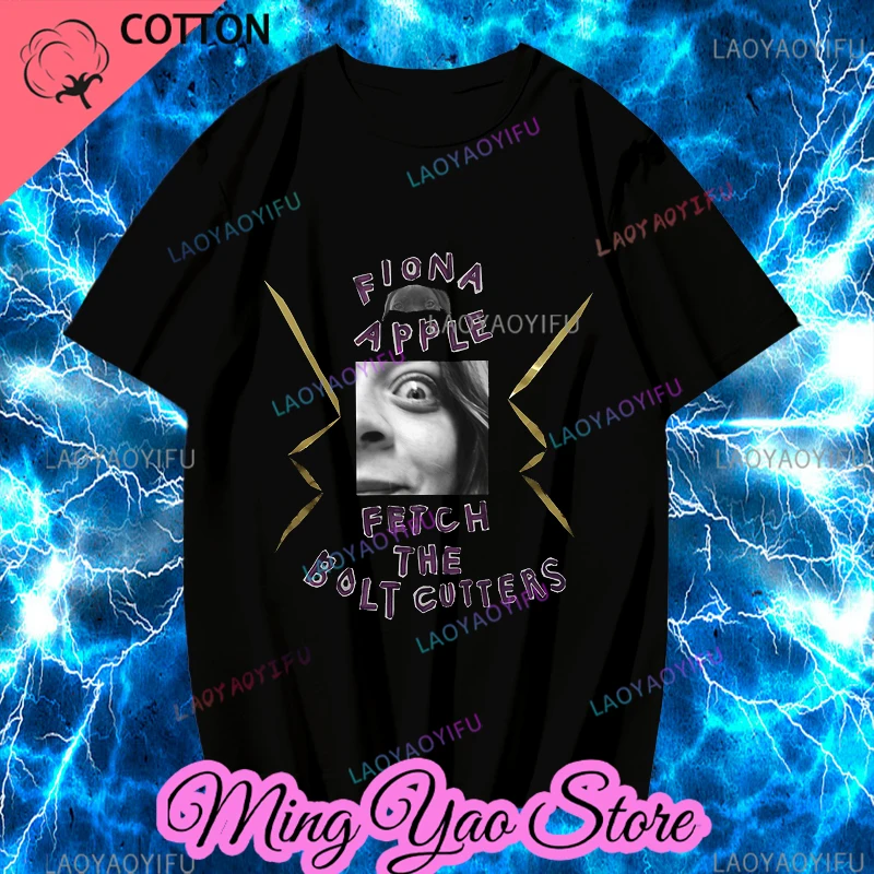 Rock singer Fiona Apple T-shirt for men's fashionable rock short sleeved T-shirt for men's retro plus size T-shirt for fans