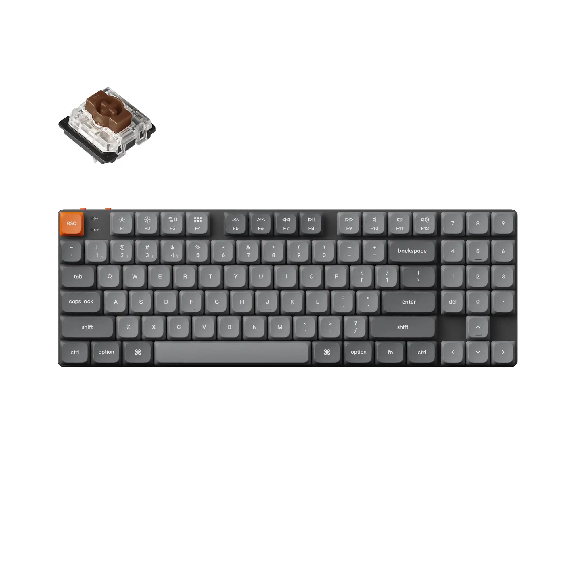 Imagem -02 - Keychron-teclado Mecânico Personalizado sem Fio Low Profile Switch Gateron Double-shot Pbt Keycap Backlight Branco K13 Max Qmk Via