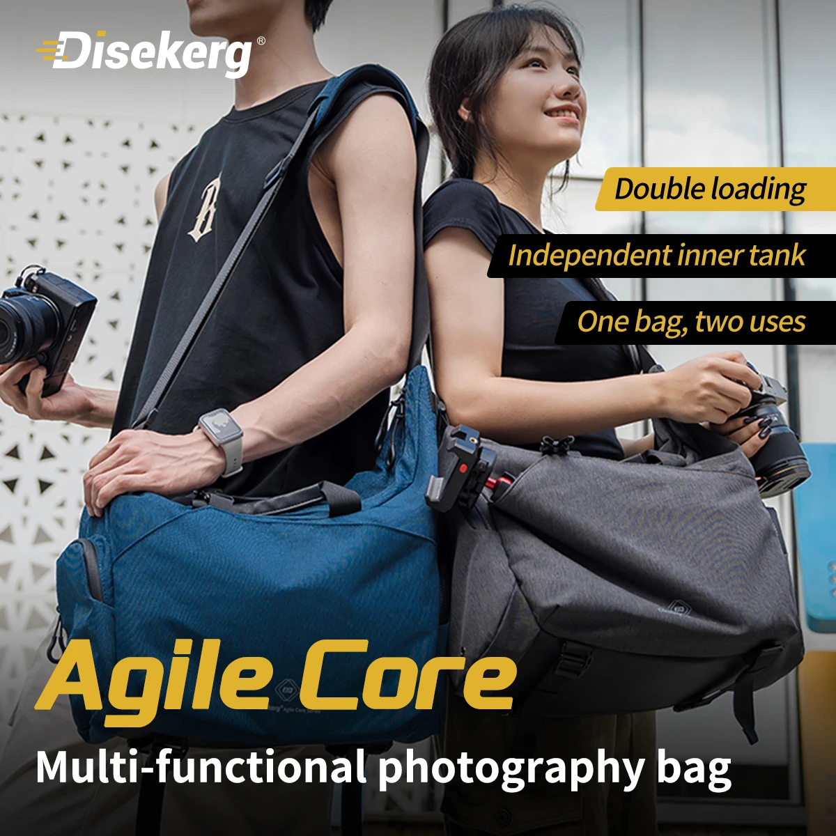 MECO&DISE Agile Core DSLR Camera Bag with Independent Inner Compartment Single Shoulder Oblique Span for Telephoto Lens Photogra
