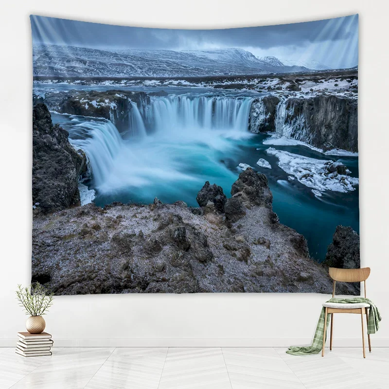 VIKAMA Sunset Ocean Seascape Tapestry Wall Hanging Aesthetic Room Decor for Bedroom Living Room Art Door Curtain Decoration