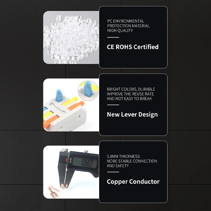 Box Mini Type Household Wire Terminals In-Line Wire Connectors Cables Multi-way Hybrid Connectors LED Light Cable Splices
