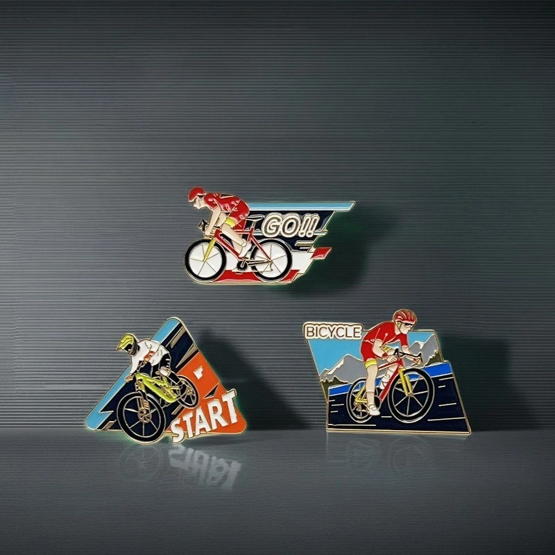 New Mountain Road Bike Commemorative Brooch Sports Competition Design Metal Badge Pin Gift For DIY