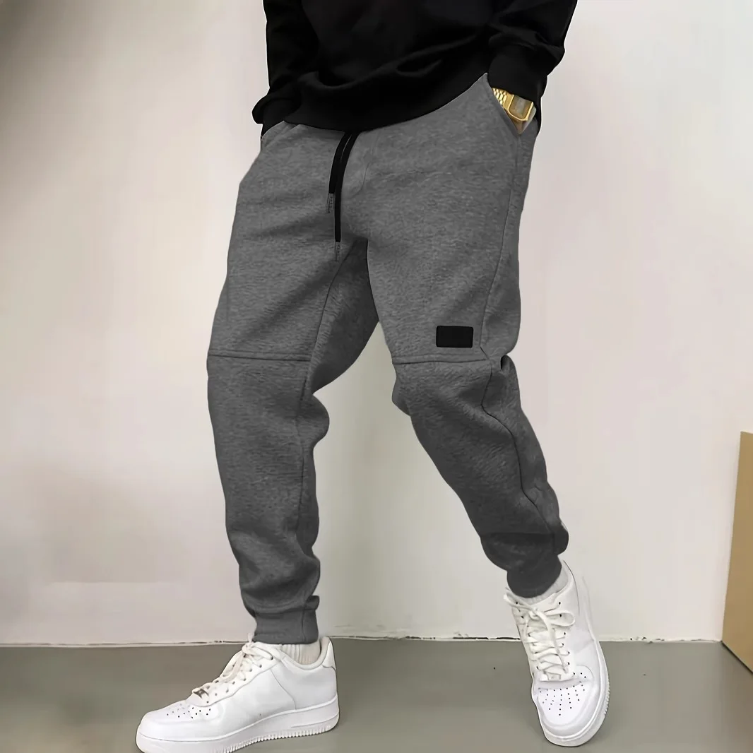 

Autumn Men's New Solid Color Pants European and American High Street Trendy Brand Retro Casual Foot Tie