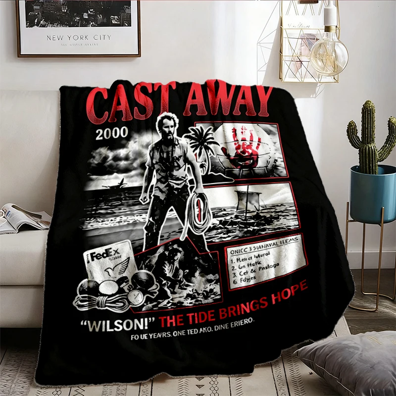 Cast Away Movie Soft Blanket, Vintage Survival Film Comfy Blanket