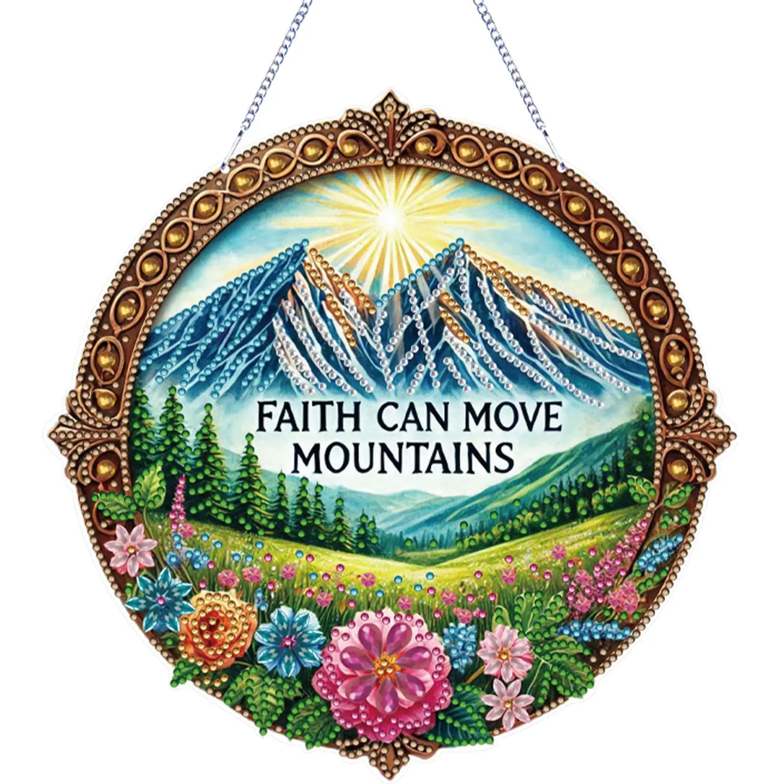 

Алмазная мозаика-подвеска 5D DIY: Картина из страз для домашнего декора (Гора)