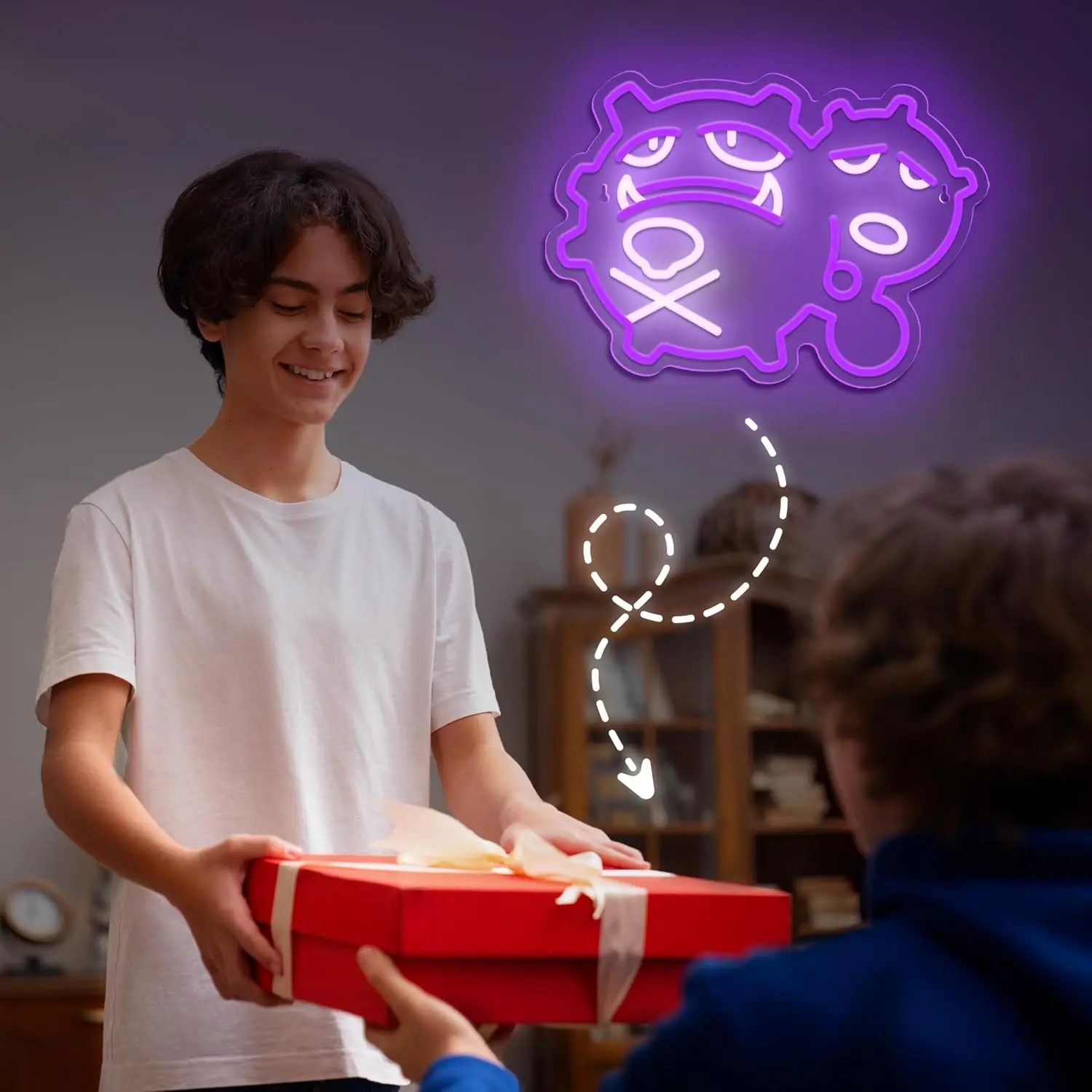 ป้ายไวรัสนีออน LED Pocket Monster แสงนีออนสำหรับเครื่องตกแต่งฝาผนังห้องเกมห้องนอนงานปาร์ตี้ศิลปะของขวัญวันเกิด