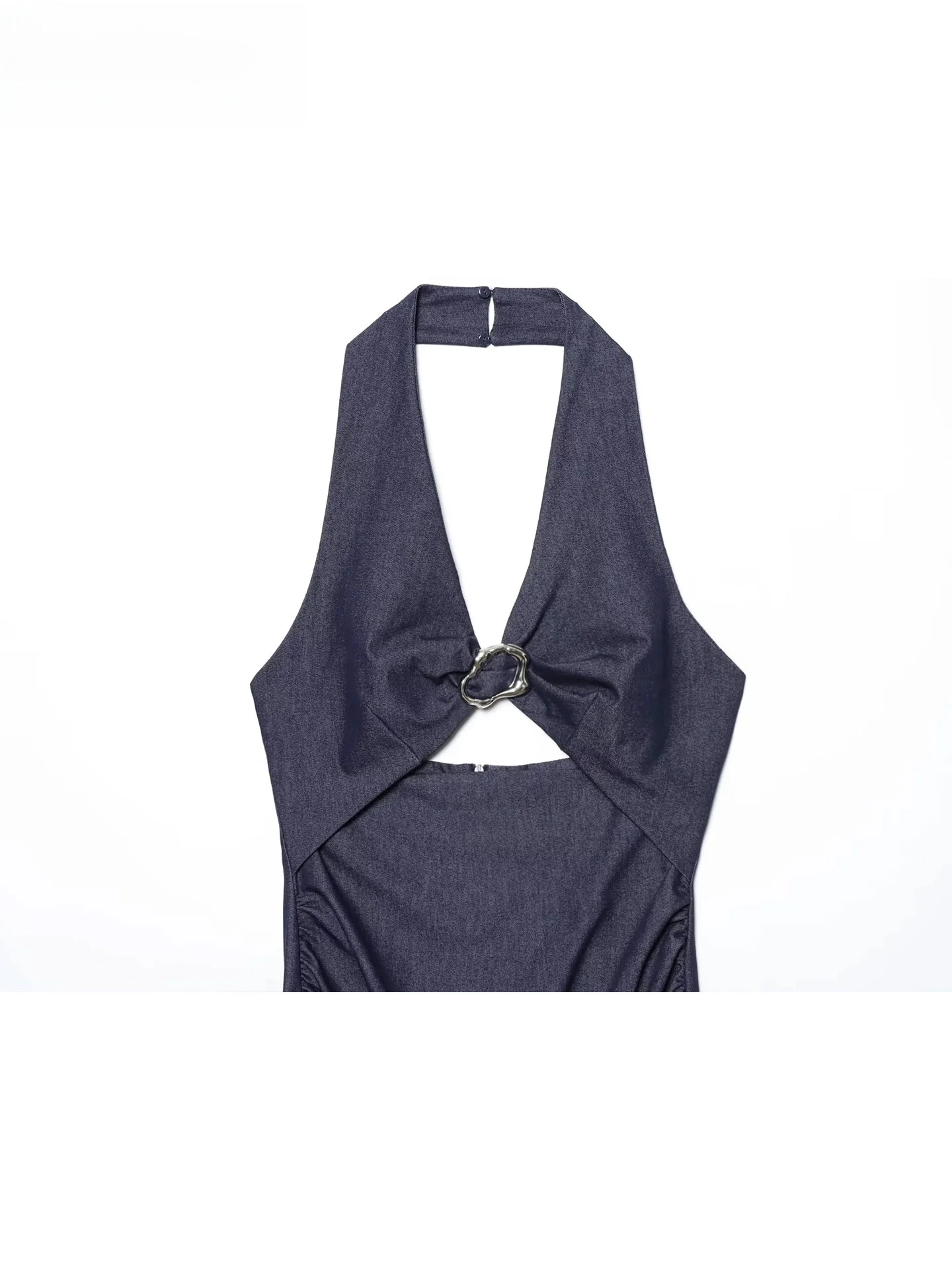 ZAPRHA 2025 여름 비치 섹시 오픈 디자인 롱 미디 드레스 여성 패션 엘레 갈롱