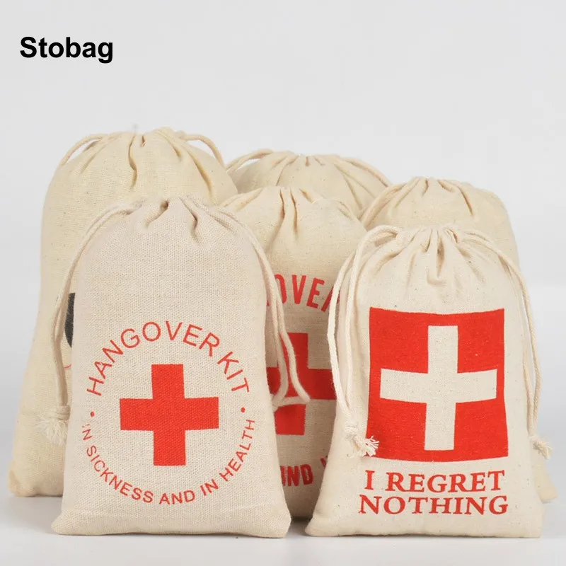 

StoBag 50pcs Wholesale Hangover Cotton Drawstring Bags Bundle Pocket Gift Packaging Small Storage Pouches Wedding Birthday Party