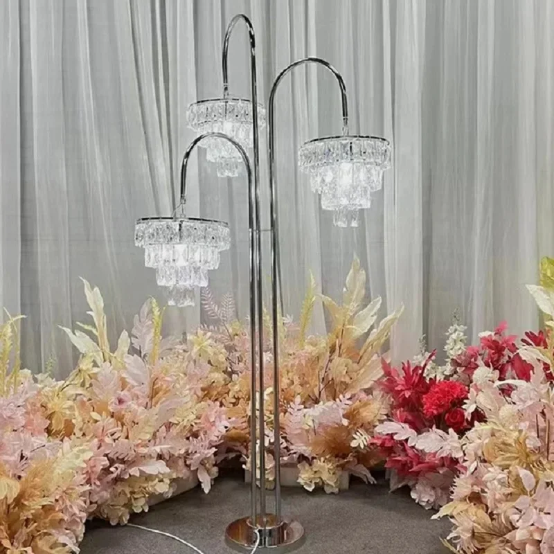 

2-8pcs Glod Crystal Flowe Vase Wedding Decoration Table Centerpieces Candelabra Birthday Party Flower Vase Holder Home Decor