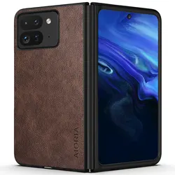 Premium Luxury leather Phone Case for Google Pixel 9 Pro Fold Funda Retro Business Style Solid color cover capa