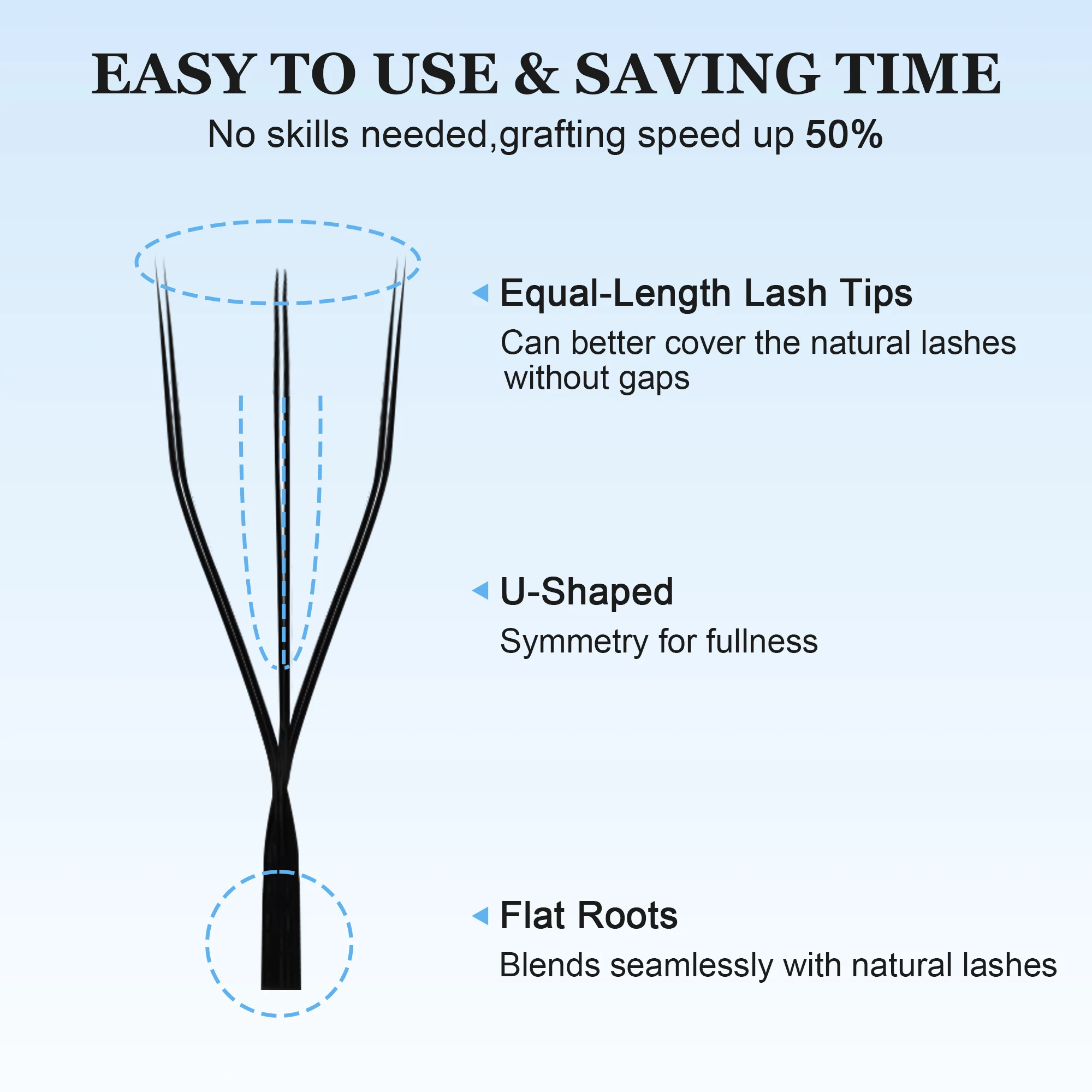 

GLAMLASH U-Shaped Eyelash Extensions New U Shape 2Tips 3D W Lashes Natural Premade Volume Lashes Faux Mink Eyelashes for Makeup